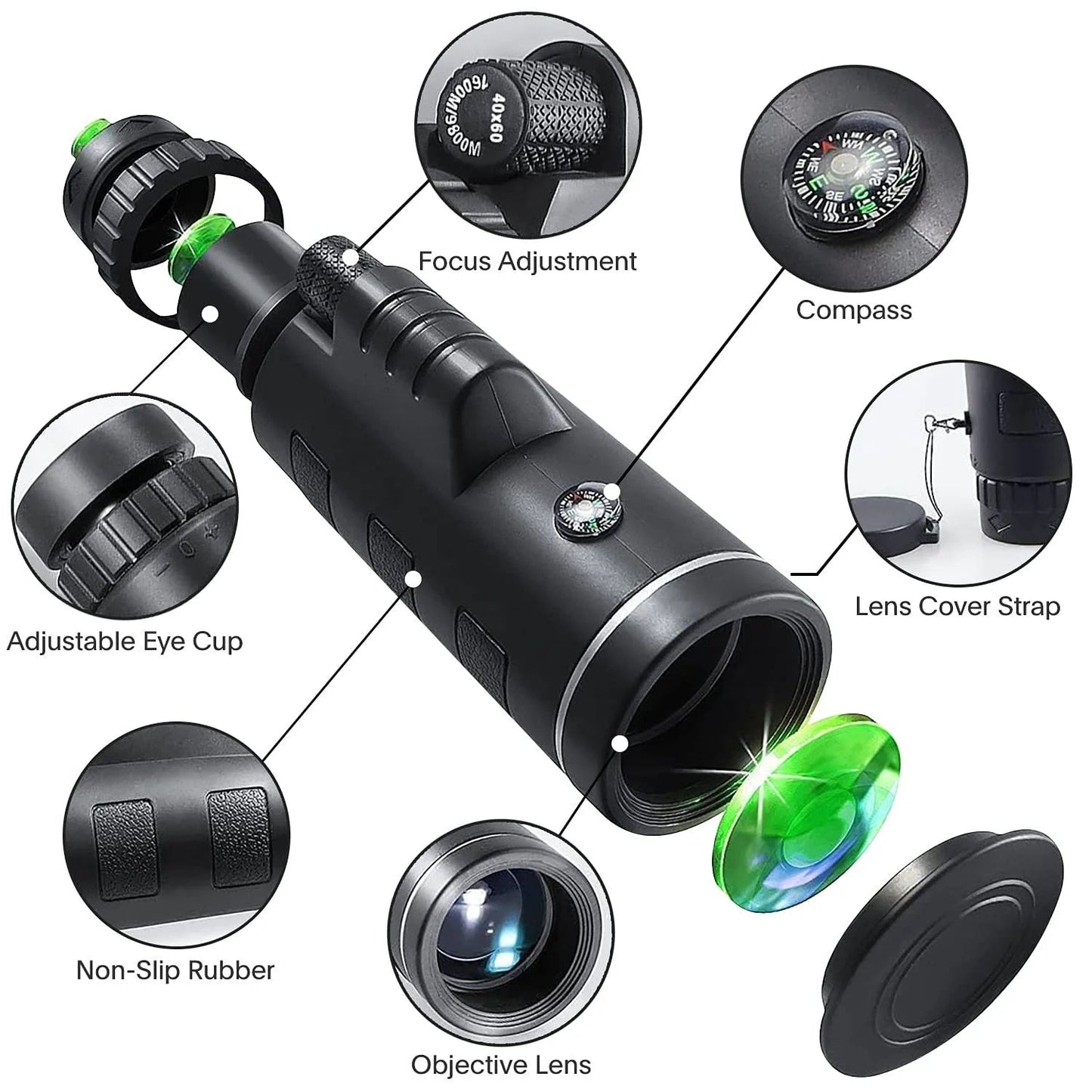 Telescópio Monocular 500X + Suporte para Telemóvel ZoomPlus